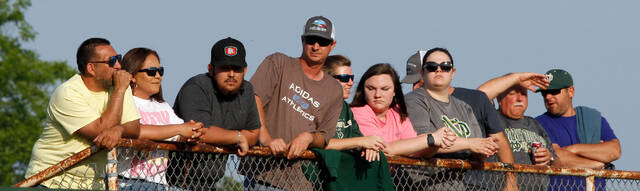 129641991_web1_NDFallsLakefans
North Duplin baseball fans watch from the top row of the football stadium Friday evening. The Rebels dropped a 3-1, nine-inning loss to Falls Lake Academy in round two of the N.C. High School Athletic Association Class 1A baseball playoffs. (Rudy Coggins|mountolivetribune.com)