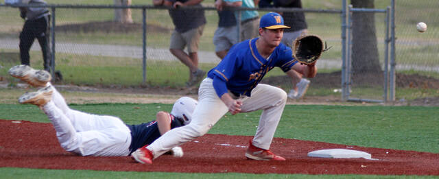 129714484_web1_WCFerrell
Wayne County Post 11 first baseman Alex Ferrell waits for the throw from catcher Landon Sutton on a pickoff attempt during early-inning action against Kinston Post 43 on Monday evening. (Rudy Coggins|mountolivetribune.com)