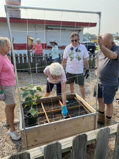 130229108_web1_2021-07-22-EMGV-Veg-Fair-Wrkday-05
Extension Master Gardener volunteers prepare demonstration gardens at Wayne Regional Agricultural Fair in 2021.(Photo courtesy Jessica Strickland)