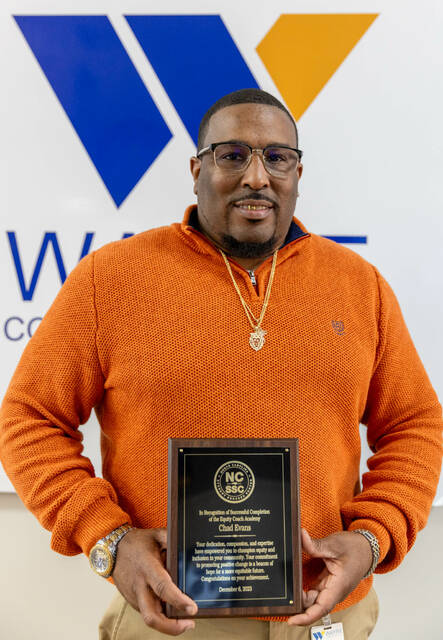 130304748_web1_Chad_Evans_EquityAcademy
WCC Achievement Coach Chad Evans has graduated from the North Carolina Student Success Centers Equity Coach Academy.