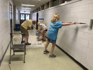 Church spruces up high school during ServeNC week