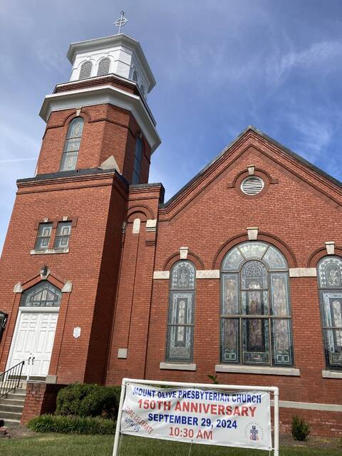 130909390_web1_mo-pres-ch-1
Mount Olive Presbyterian Church, located at 105 N. Breazeale Ave., will celebrate its 150th anniversary with a special service at 10:30 a.m. on Sunday, September 29. A highlight of the service will be dedication of the Steeple Cross.