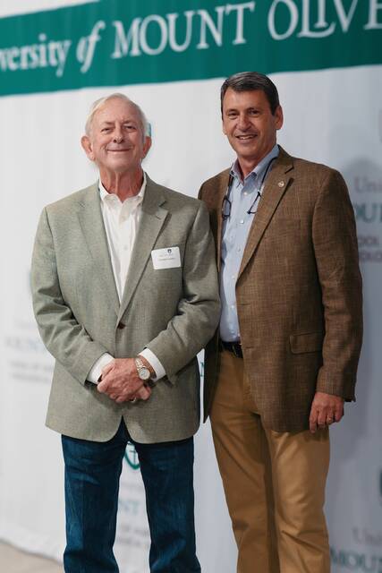 130949063_web1_PGMP5399-Enhanced-NR
University of Mount Olive Board Chair Don Lassiter and University of Mount Olive President Dr. H. Edward Croom. (UMO photo)