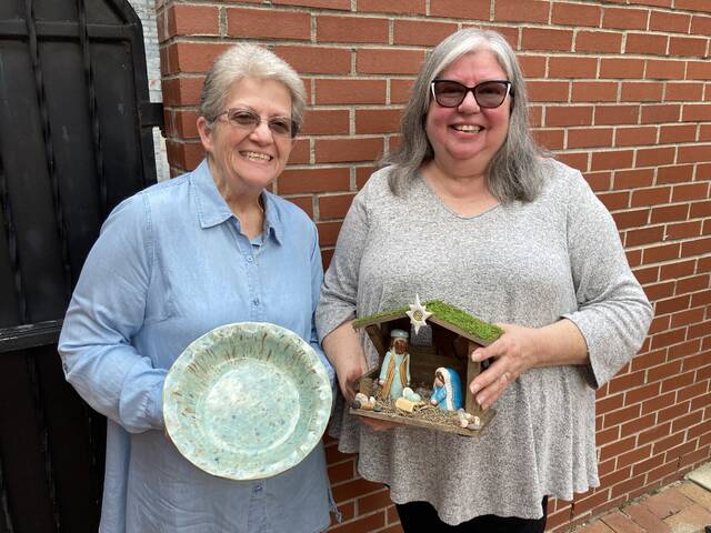 130966440_web1_potters-1
Friends and potters Mary Sholar (left) and Cathy Crumpler show examples of the items that will be for sale at their Christmas Kiln Opening on October 19. (Kathy Grant Westbrook|mountolivetribune.com)