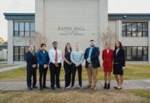 
			
				                                Pictured, left to right, are Adam Garfinkle, Christian Chavez-Ramirez, Jalen Branch, Kathryn Broom, Reece Gery, Earl (Will) Worley, Kayleigh Snowe and Kendal Snowe. (UMO photo)
 
			
		