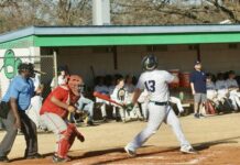
			
				                                Spring Creek’s Jayson Hill with solid form during his at-bat. (Robert Taylor|mountolivetribune.com)
 
			
		