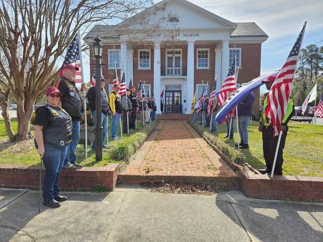 131378223_web1_vets-1
At the Vietnam Veterans Welcome Home Celebration on March 29, the Flag Line of Honor will line the walkway leading into the Wayne County Museum. The public is invited to this free event, to be held at the museum, located at 116 N. William Street. (Larry Edmonds|Courtesy photo)