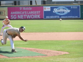 
			
				                                Hunt Pate unloads a pitch from the mound.
                                 Brandt Young|Sampson Independent

			
		