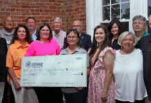 
			
				                                The Mount Olive Exchange presented a $250 donation to All the King’s Children Tuesday night, July 15, during its annual officers installation social at Ribeyes Steakhouse. Front row, left to right, are All the King’s Children board members Michelle Holland and Robin Smith (vice chair); founder Marcia Whitley; and club members Belinda Parent, Brittany Parent and Hazel and Steve Wiggins. Back row, left to right, are club members Dwayne McKay, James Kornegay, Gary Barefoot, Bryant Gibson, Susan Price and Lynwood Herring. (Steve Herring|mountolivetribune.com)
 
			
		
