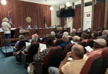 
			
				                                Residents packed the Mount Olive Town Board meeting Monday night, many of them there to question a recent Office of the State Auditor report laying out findings and recommendations involving the town’s Water Department and Municipal Airport. (Georgia Martin Dees|Mountolivetribune.com)
 
			
		