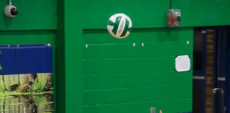 
			
				                                Wallace Rose Hill No. 10 with a great serve of her own as the Bulldogs take the lead in the fourth set. (Kareem Brown photo)
 
			
		