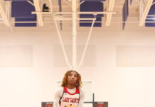 
			
				                                Southern Waynes No. 1 Azariah Jordan lining up for some free throw shoots where she went 1 of 1 from the line.
 
			
		