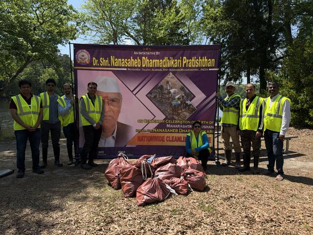 Volunteers came together for an environmental service initiative as part of a river cleanup. (Courtesy photos)